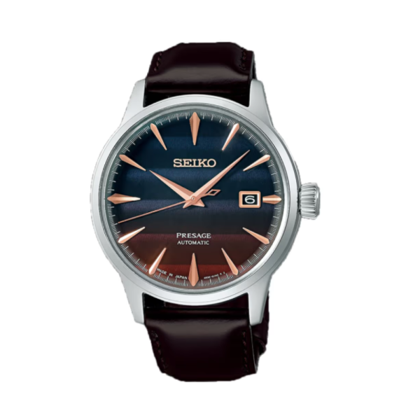 Seiko Presage Cocktail SRPK75J1 – Nam – Hardlex Crystal – Automatic – Giới Hạn 9000 Mẫu, Purple Sunset, Trữ Cót 41 Giờ