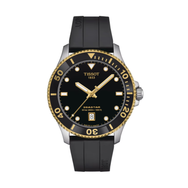 Tissot Seastar 1000 T120.410.27.051.00 – Nam – Kính Sapphire – Quartz (Pin) – Bezel Xoay, Mạ Vàng PVD, EOL Báo Hết Pin